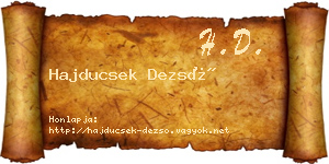 Hajducsek Dezső névjegykártya